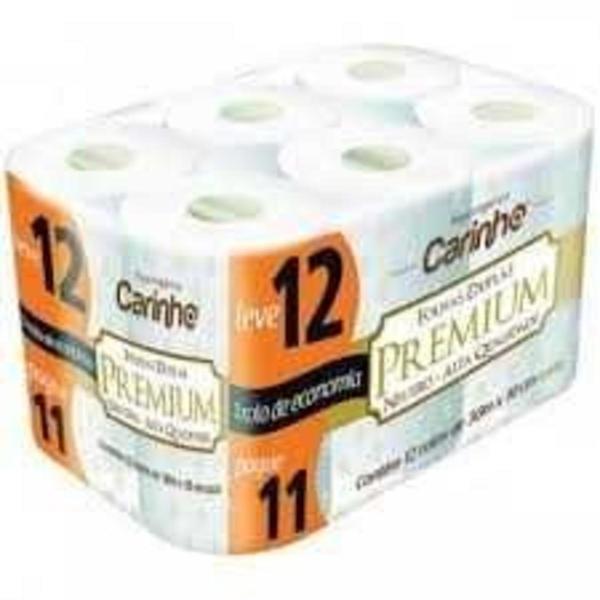 Papel Higiênico CARINHO Premium Folha Dupla Neutro Leve 12 Pague 11 Unidades