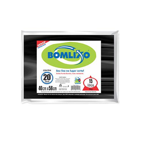 Saco para Lixo BOMLIXO Preto 15L