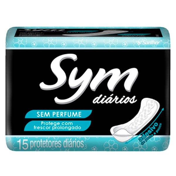Absorventes SYM Diários Sem Perfume Com 15 Unidades
