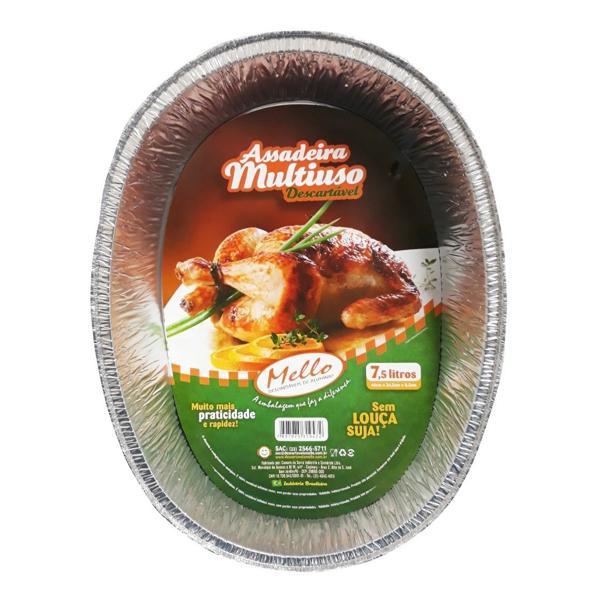 Assadeira Mello 7,5Lt Laminada Oval