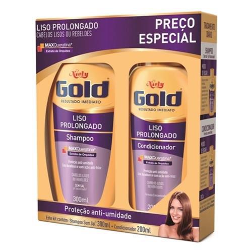 Kit NIELY GOLD Liso Prolongado Shampoo 300ml + Condicionador 200ml
