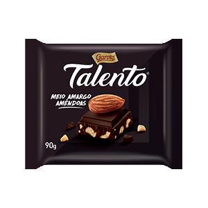 Chocolate Talento Intense Amêndoas Meio Amargo 90g