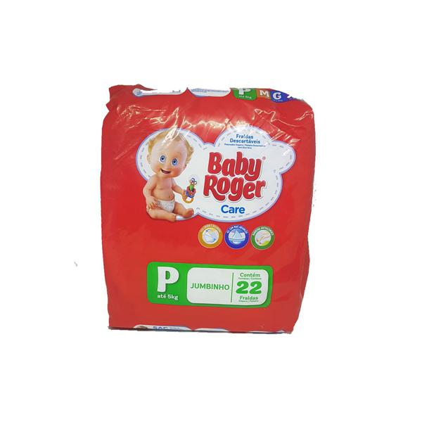 Fralda Descartável BABY ROGER Care Jumbinho P com 22 Unidades