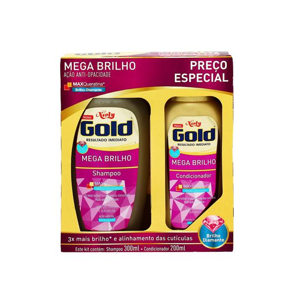 Shampoo + Condicionador NIELY GOLD Mega Brilho 300ml+200ml