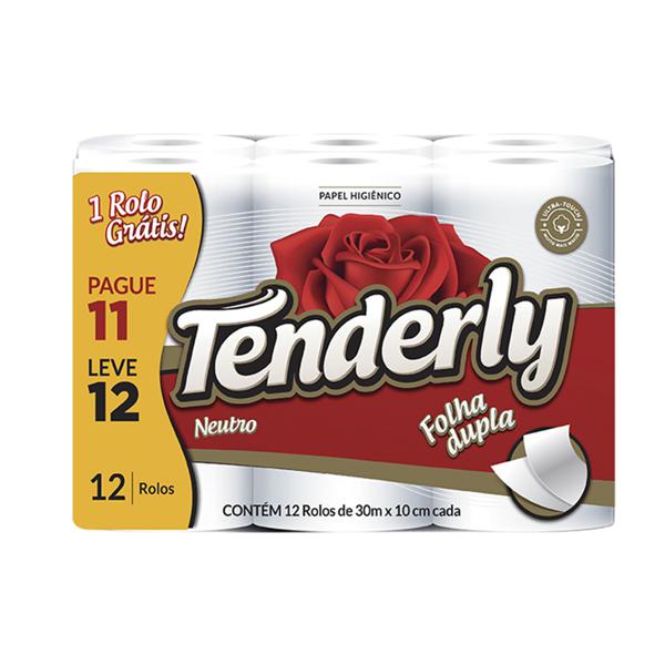 Papel Higiênico TENDERLY Folha Dupla com 12 Unidades