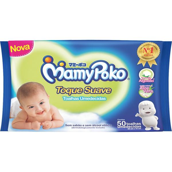 Toalhas Umedecidas MAMYPOKO 20X15cm Com 50 Unidades