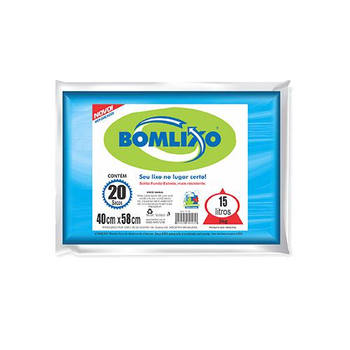 Saco Lixo BOMLIXO Azul 15L Com 40 Unidades