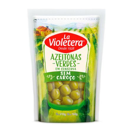 Azeitona Verde La Violeteira Sache 160G S/ Caroço