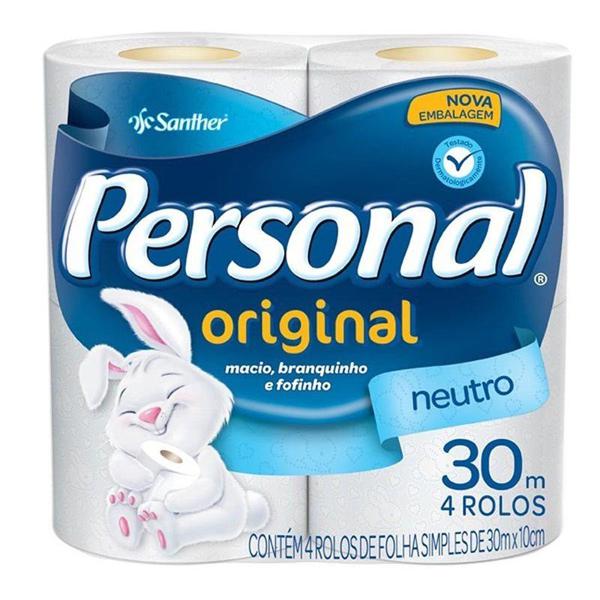 Papel Higiênico PERSONAL Neutro Com 4 Unidades