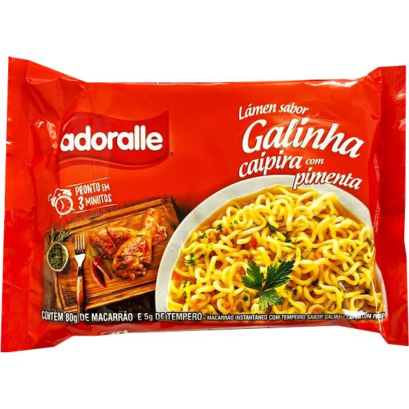 Macarrão Instantâneo Adoralle Galinha Caipira C/Pimenta 85g