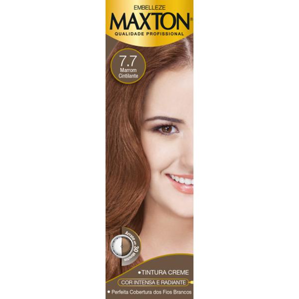 Kit Tintura para Cabelo MAXTON Marrom 7.7