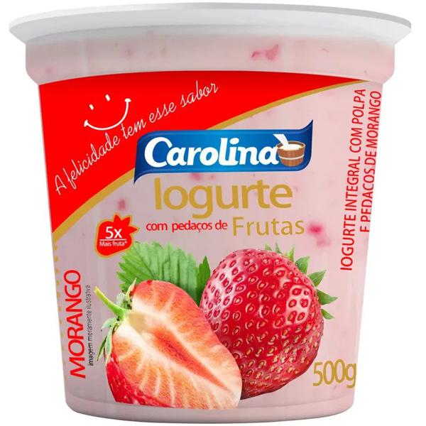 Iogurte Carolina 450g Pote C/Pedacos Morango