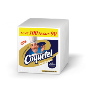 Guardanapos COQUETEL Pequeno 21,5cmx23cm Leve 100 Pague 90 Unidades