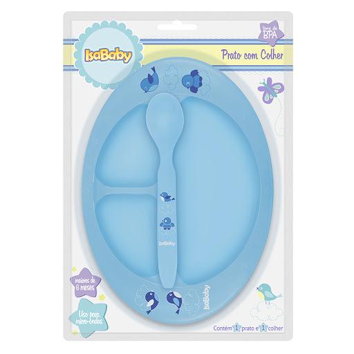 Prato + Colher Isababy Azul