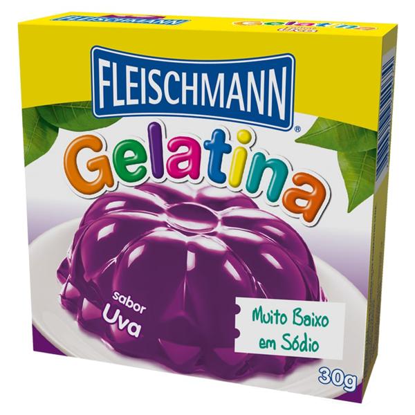 Gelatina Po Fleischmann 30G Uva