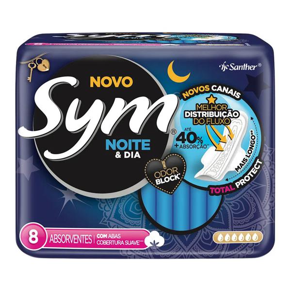 Absorvente SYM Noturno Total Com Abas Unidades