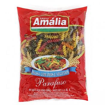 Macarrão Massa Com Ovos E Vegetais Parafuso Tetracor Santa Amália 500GR