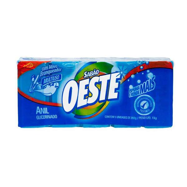 Sabão em Barra OESTE Glicerinado Anil 1Kg
