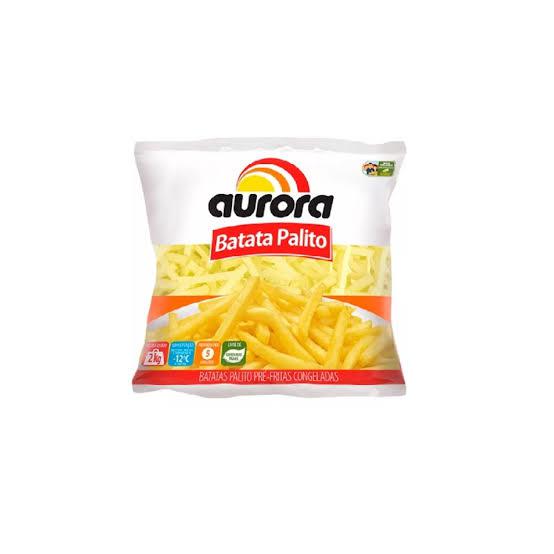 Batata Palito Pré Fritas Aurora Pacote 2Kg