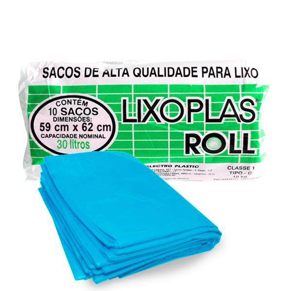Saco de lixo LIXOPLAS Azul 30L Com 10 Unidades