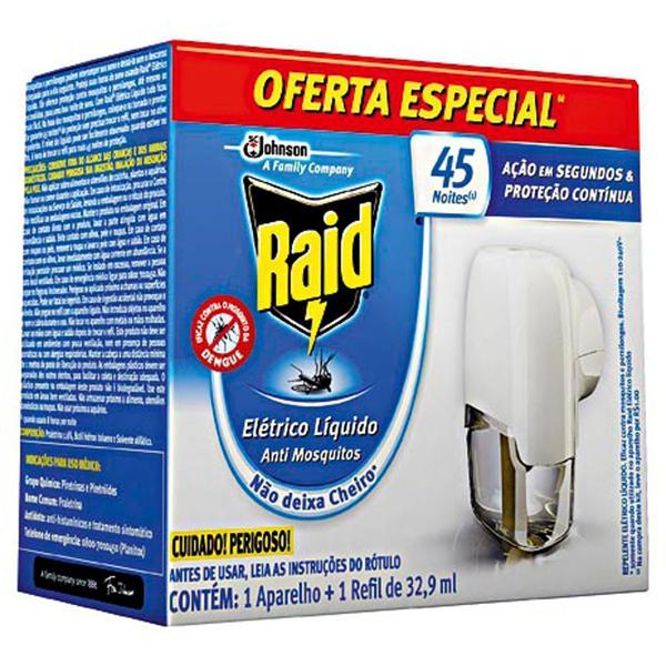 Repelente Elétrico RAID Protector 45 Noites 32,9ml