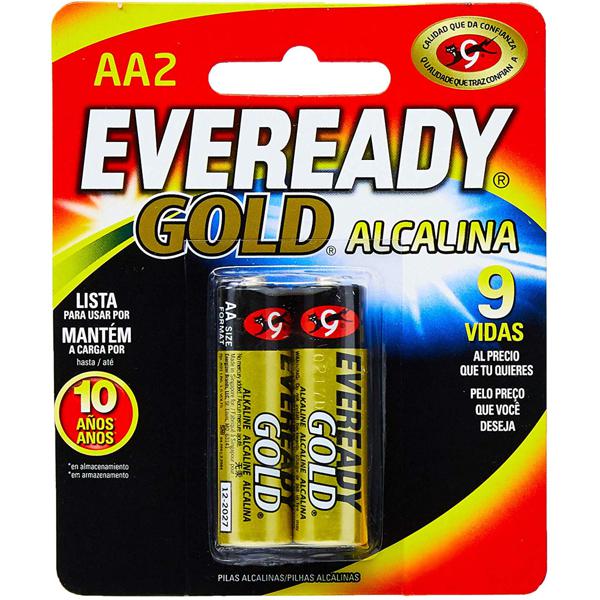 Pilha EVEREADY Gold Alcalina AA2