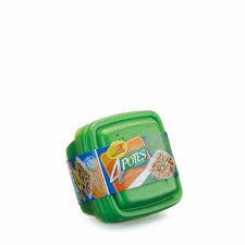 CONJUNTO POTE PLASTICO RAINHA 4Pçs