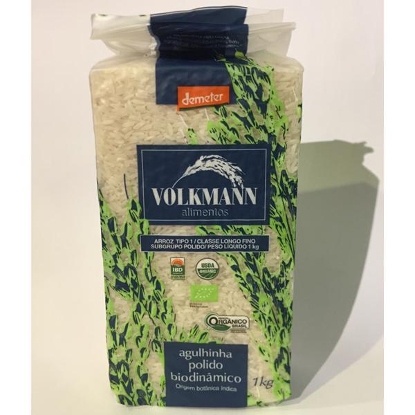 Arroz agulhinha branco (polido) orgânico 1kg - Volkmann