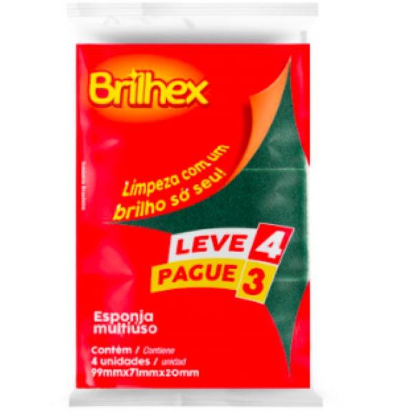 Esponja Multiuso BRILHEX Com 4 Unidades