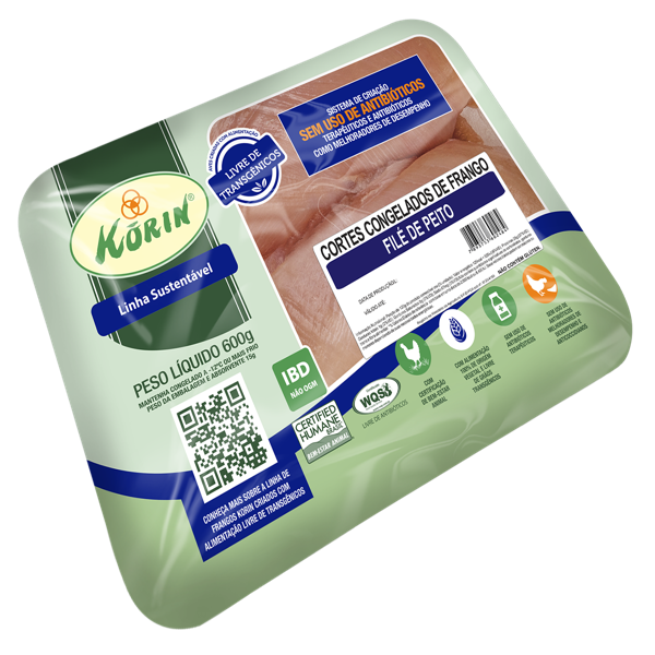 Filé de Peito Congelado Korin Sem Transgênicos 600g