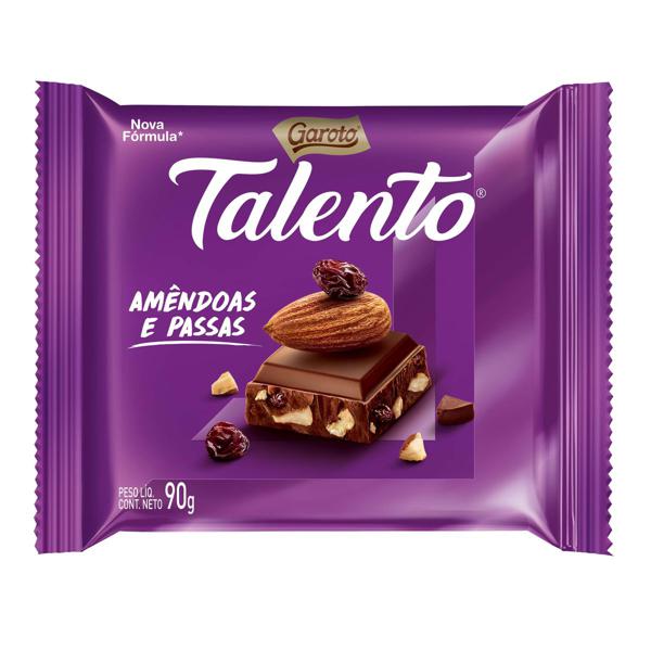 Chocolate Barra Talento 85g Amendoas e Passas