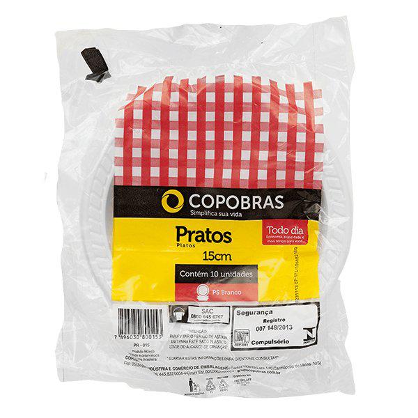 Pratos Descartáveis COPOPLAST Fundo 15cm Com 10 Unidades