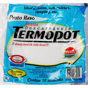 Prato Descartavel TERMOPOT 21cm Com 10 Unidades